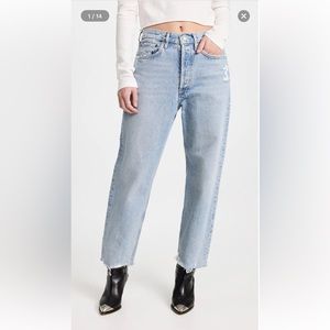 Agolde 90s Crop Mid Rise Straight Jeans - 29 - Nerve Wash - Organic Cotton